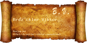 Brückler Viktor névjegykártya